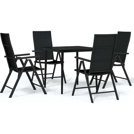 Maison Exclusive - Set da Pranzo da Giardino 5 pz Nero (1/5)