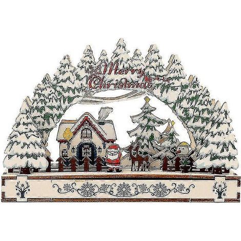 Décorations de village de Noël en bois, scène de village de Noël, vitrine de centre commercial, idées de bricolage (1/3)
