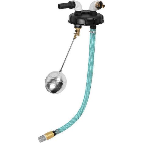 Couvercle IBC 150 avec protection anti-débordement et raccordement pour pompe, compatible avec les réservoirs d'eau de pluie et les outils de jardin, pièces de rechange. (1/5)