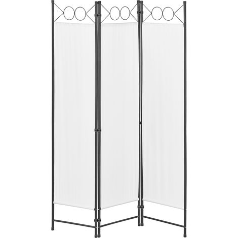 Raumteiler Saragossa 3-teilig 120x171 cm Weiß en.casa