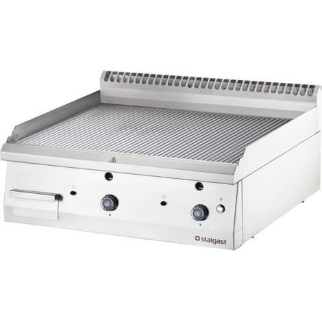 Plancha gaz à rainures acier 800x700 13.0 kW G30/37 mbar - Stalgast (1/5)