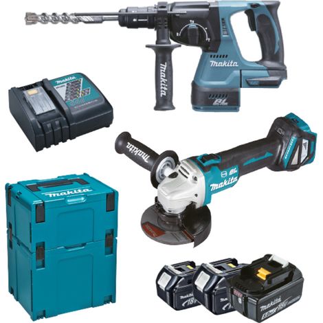 Juego de herramientas eléctricas Makita Batería recargable DLX2256TJ1 de 18 V y 5 Ah (1/5)