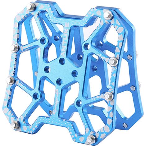 Adaptateur universel pour pédales de vélo - Plateforme légère en alliage d'aluminium pour pédales automatiques et cales de vélo (bleu) (1/4)