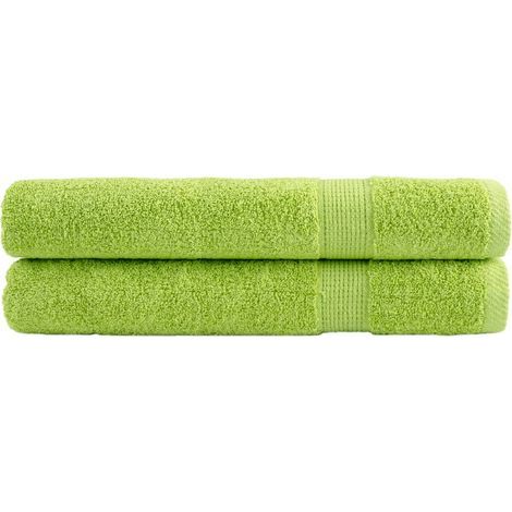 Serviettes de qualité supérieure SOLUND, lot de 2, vert pomme, 100 x 200 cm, 600 g/m² (1/5)