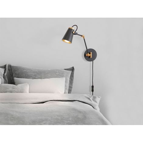 Moderne LED Wandleuchte in schwarz matt, Spot variabel verstellbar, Höhe 25cm (1/5)