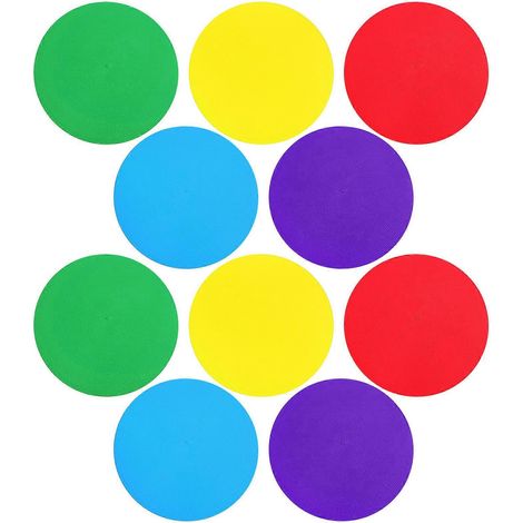 Marqueurs de terrain de football en plastique, marqueurs de sol circulaires pour enfants, lot de 20 - Antidérapants, stables et sûrs (1/5)