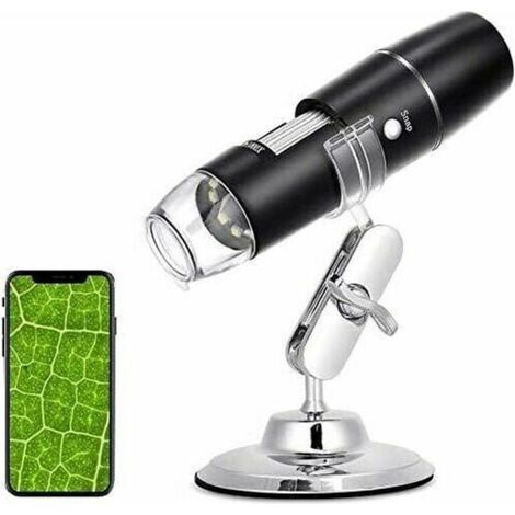 Digital Microscope - WiFi Endoscope 50X-1000X - Metal Stand - Compatible with Android and iOS Smartphones or Tablets (1/5)
