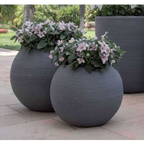 Sfera Rigata Shabby  30 cm - Grigio Scuro