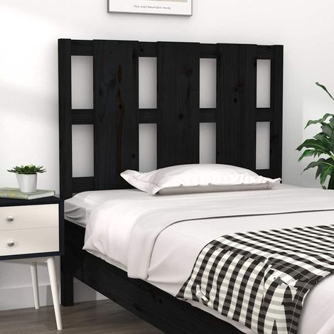 Tête de lit en pin massif noir 105,5 x 4 x 100 cm - PANGIVO (1/5)
