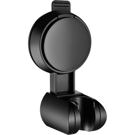 Supporto a ventosa per soffione doccia, accessorio per il montaggio del soffione doccia in bagno, regolabile a 120 gradi, nero. (1/2)