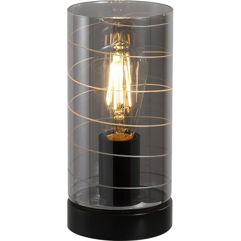Searchlight Broughton Lampe de table, verre fumé 1 x E27 (1/5)