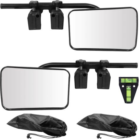 Espejos para caravana 120×180 mm, espejos universales complementarios, 2 piezas, espejos adicionales, negro