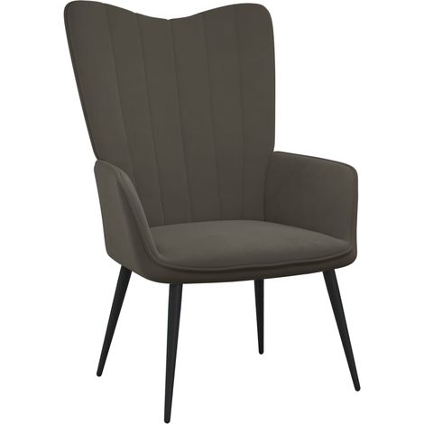 Chaise de relaxation,Chaise de Salon Gris foncé Velours BGT99225 (1/5)