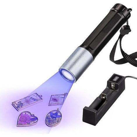 Lampe UV pour le durcissement de la résine, lampe torche UV 365 nm, lampe UV LED étanche à durcissement rapide, rechargeable, pour animaux de compagnie. (1/5)