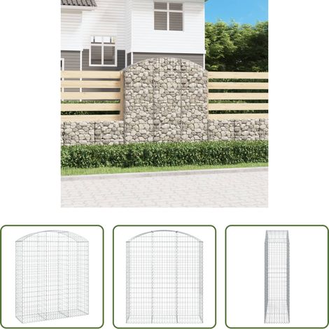 Schalldämmung - Gabione mit Hochbogen 150x50x160/180 cm Verzinktes Eisen (1/5)