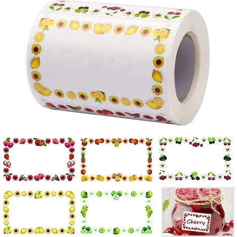 250 Pièces Autocollant D'étiquette de Fruits, Confiture Autocollants Auto-Adhésifs, étiquettes de Congélateur, Cadeaux de Confitures Ideal Pour Les Bocaux de Confiture (1/5)