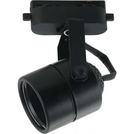 faretto a binario arta 1xgu10 cilindrico nero 14,2x7,6x6 cm orientabile a 180º.