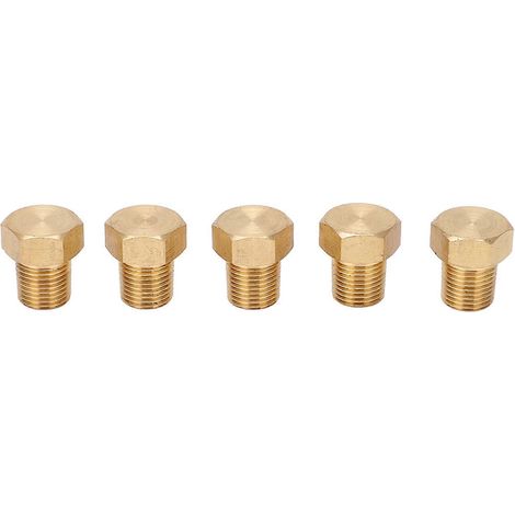 Lot de 5 bouchons hexagonaux en laiton massif, filetage mâle 1/8 NPT, anticorrosion, universels pour voiture