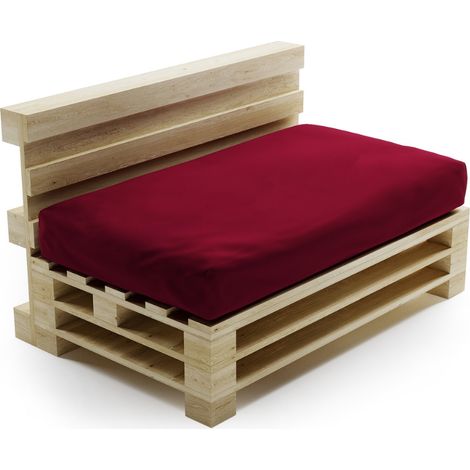Coussin Palette Déhoussable Imperméable - Assise 120x80 cm Rouge Bananair Fabriqué en France (1/5)