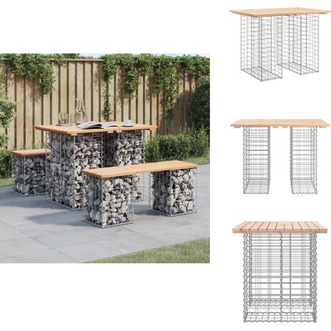 Banc de jardin design de gabion 100x70x72 cm bois massif de pin - Banc De Jardin - Mobilier De Jardin - Banc Extérieur - Meubles De Jardin - Chaise De Jardin (1/5)