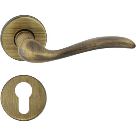 DOMINO Poignée de porte TULUZA R M3 PZ Poignée avec plaque PZ pour cylindre profilé Bronze (1/5)
