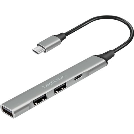 Hub USB-C de 4 puertos Logilink USB 3.2 Gen 1 Carcasa de aluminio Diseño delgado (1/5)