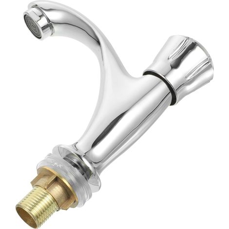 Mitigeur de lavabo, inox, argenté, pour lavabo et sanitaires (1/5)
