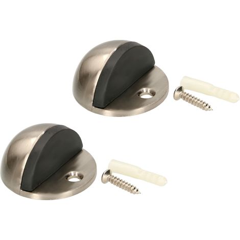 KOTARBAU Lot de 2 butoirs de porte pour montage au sol pour délimiter le mouvement de la porte - 45 x 25 mm - Satin (1/5)