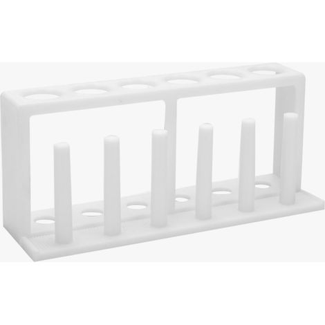 Support pour tubes à essai en plastique blanc, 6 trous et 6 colonnes - Fournitures de laboratoire (1/5)