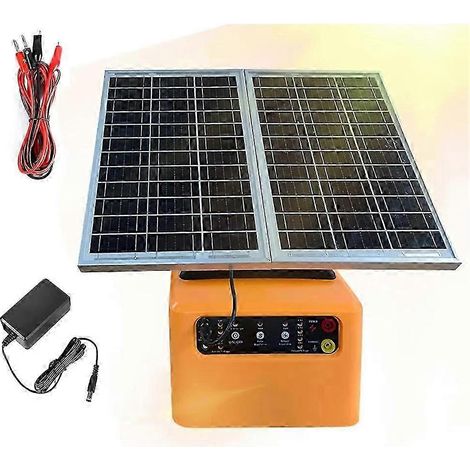 Chargeur solaire pour clôture électrique de 48 km (30 miles) - 1,5 joule - Protection contre les prédateurs pour le bétail - Batterie - 4 niveaux de tension (États-Unis) (1/5)
