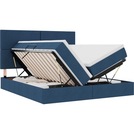 Maison Exclusive - Letto con Contenitore con testiera Blu 180 x 200 cm Tessuto