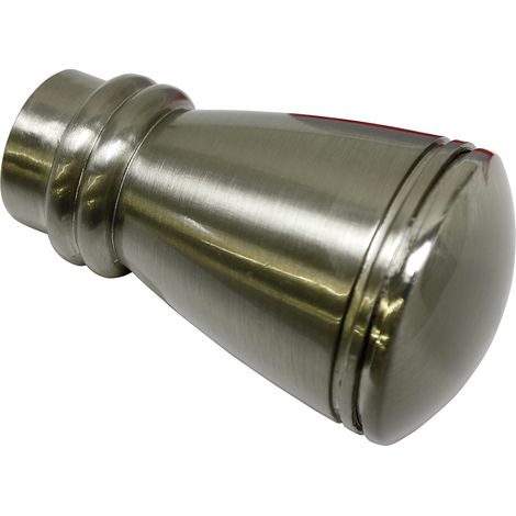 Gardinia 10011166 Terminale Siro per Asta, Metallo, Effetto Acciaio Inox, Ø 20 mm, 2 unità (1/4)