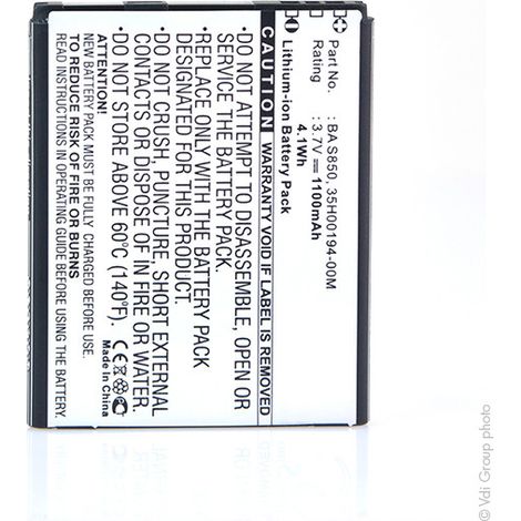 NX - Batterie téléphone, smartphone, GSM 3.7V 1100mAh - 35H00194-00M99H10905-00BAS850BL0110035H0019 (1/4)