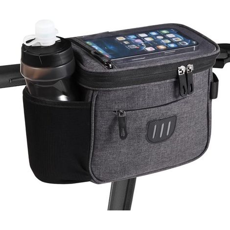 Borsa da manubrio per bicicletta, borsa anteriore grande per biciclette, borsa trasparente da 16,5 cm con tracolla (1/5)