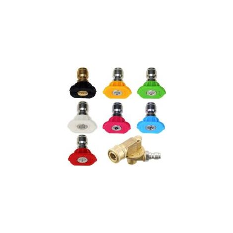 Kit d'accessoires pour nettoyeur haute pression - 7 embouts pour laveuse électrique, raccord rapide - 1/4", 4500 PSI - Lot de 8 - Crezuo