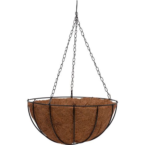 Blumentopf Strend Pro LC-CocoH-22, 25x25x12 cm, hängend, Stahl/Kokos, zum Aufhängen, mit Kette und Aufhänger
