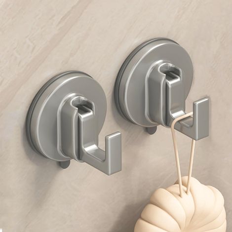 Set mit 2 leistungsstarken Saugnapfhaken, Handtuchhaken für Bad, Wandmontage, für Küche, Dusche, Fenster und Glas