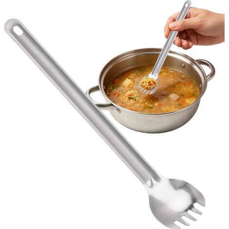 Cuillère À Soupe Ustensiles de cuisine en de titane Ustensiles De Camping Pour Utilisation en Maison, Hôtel, Dortoir, Location, Camping, Pique-nique, Randonnée Sac à Dos, (1/5)