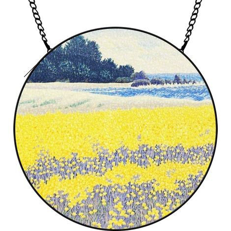 30 cmAttrape-soleil vitrail fleurs sauvages papillon abeille, décoration jardin maison, cadeau anniversaire (1/5)