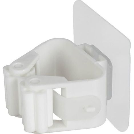 Portaombrelli, mensola portaoggetti per la casa, gancio da parete per il bagno, portaombrelli con scopa integrata, spazzola e ripiano portaoggetti impermeabile (bianco) - Set da 4 (1/4)