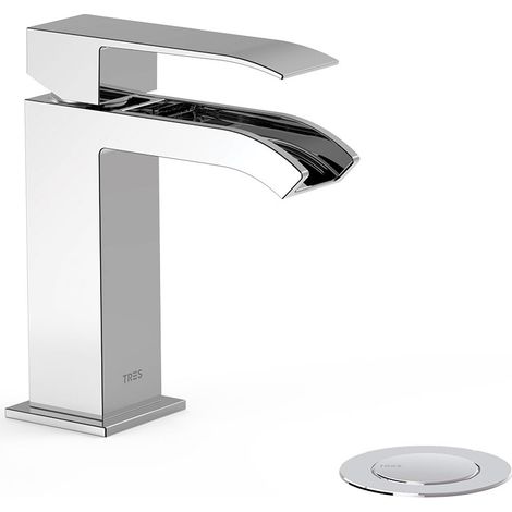 GRIFO MONOMANDO PARA LAVABO CON DESAGÜE AUTOMÁTICO CON MANETA