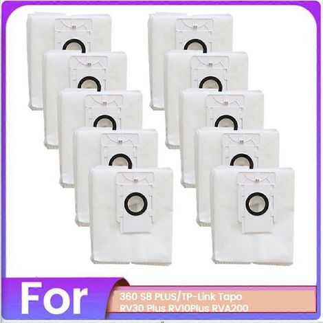 10PCS Sac à poussière Lot pour TP Link Tapo RV30 Plus RV10 pour 360 S8 PLUS RVA200 Aspirateur Accessoires de remplacement (1/5)