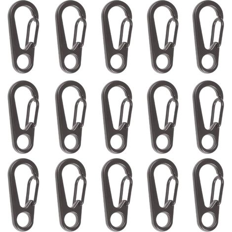 15pcs Crochet Mousqueton pour Escalade Excursion, Mousquetons Aluminium Solide Multifonction D-Anneau avec Bouchon EDC Crochet pour Camping Voyager Randonnée Porte-clés en Plein Air (1/5)