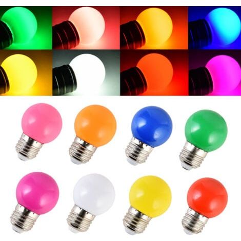 40 bombillas de colores para decoración navideña, con forma de marquesina roja, LED de colores, pequeñas burbujas de color, E27LED1W (1/4)