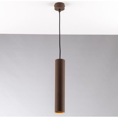 "Sospensione FLUKE cilindrica in metallo bronzo 30 cm."