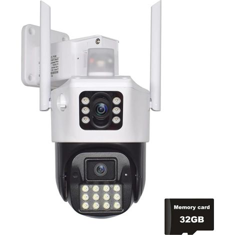 Caméra de Surveillance extérieure 4K WiFi à Double écran 5 MP avec détection Humaine par IA et Fonction PTZ(5MP Add 128G SD Card) (1/5)