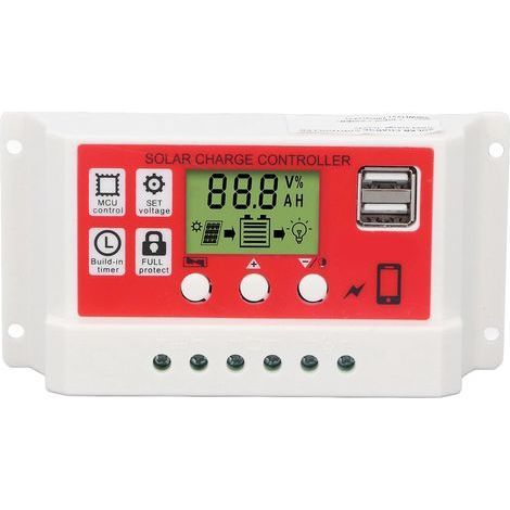 PWM-Solar-Laderegler für Lithium-Batterien, Photovoltaik-Regler mit LCD-Anzeige, 12 V / 24 V, 30 A (1/5)