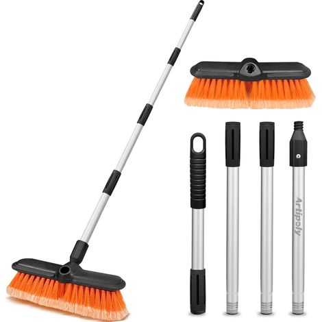 Brosse Lavage Voiture Tige d'extension, 151cm Brosse Souple 25 cm, Alliage d'aluminium poteau, Brosse Nettoyage Anti-Rayures (1/5)