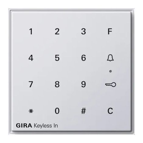 Gira Keyless In tastiera a codice Gira TX44 (WG UP) Bianco puro [260566], 2605 66