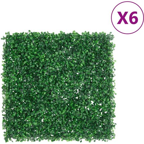 Artificial Shrub Leaf Fence 6 pcs Green 50x50 cm vidaXL (1/5)